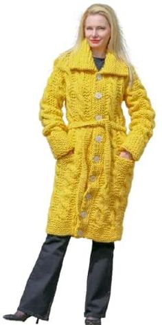 Yellow Cardigan, Cardigan Pattern, Yellow