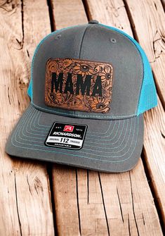 Hat Patches Ideas, Adjustable Leather Trucker Hat, Country Style Adjustable Trucker Hat With Leather Patch, Leather Patch Hat Ideas, Patch Hat Ideas, Hat Patch Ideas, Mama Hats, Creek Ideas, Trendy Patches