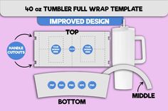 the instructions for how to use a tumbler wrap template