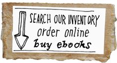 a stone sign that says search our inventory order online buy ebooks on the front