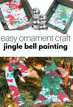 an ornament craft for christmas tree with the words, simple bell painting on it