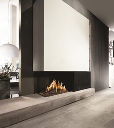 an image of a fireplace in the middle of a room