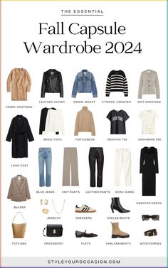 What To Pack For Europe In Autumn, Casual Minimalist Outfit Winter, Europe Travel Outfits October, Capsule Wardrobe Fall Travel, Neutral Europe Outfits, Packing For Fall Travel, Teacher Capsule Wardrobe 2024, October Outfits Fall, September Capsule Wardrobe