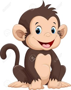 a smiling monkey sitting on the ground