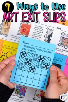 an art exit ticket on a clipboard with other exit slips in the background Art Exit Slips, End Of School Art Projects, Back To School Art Lessons, Formative Assessment Ideas Elementary, One Day Middle School Art Project, Elementary School Art Lessons, Assessment Ideas Elementary, Art Class Elementary, Elementary Art Sub Plans