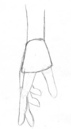 a drawing of a person's hand wearing a dress