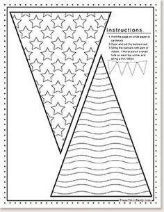 an american flag cut out from paper with the words, instructions and pictures below it