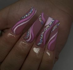 Blue Stiletto Nails, Pink Tip Nails, Nails Design With Rhinestones, Simple Acrylic Nails, Her Nails, Glow Nails, Short Square Acrylic Nails, Long Acrylic Nails Coffin, Short Acrylic Nails Designs