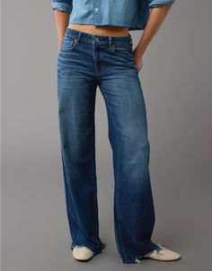 American Eagle Low Rise Jeans, Relaxed Wide Leg Jeans For Fall, Dark Wash Relaxed Fit Wide Leg Pants For Fall, Versatile Relaxed Fit Full Length Flare Jeans, Versatile Full Length Relaxed Fit Flare Jeans, Cuffed Jeans Outfit, 80's Clothes, Fashion Scrapbook, Holiday Finds