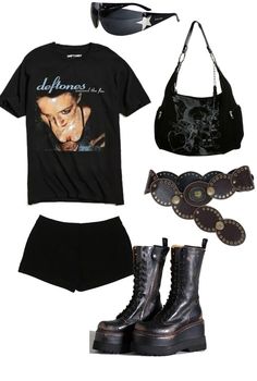 Black Summer Outfits Grunge, Rave Outfit Inspo Black, Dark 90s Fashion, Summer Outfits Dark, Black Outfits Edgy Grunge, Goth Indie Aesthetic, Black Outfits Aesthetic, Grunge Black Mini Dress For Alternative Fashion, Summer Grunge Outfits 90s Style