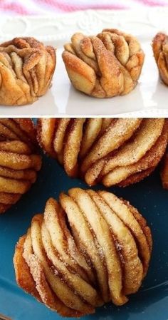 there are several different types of pastries on this plate and in the same photo