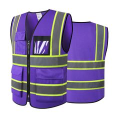 PRICES MAY VARY. BREATHABLE MESH: 100% polyester mesh material. Hi vis safety vest is lightweight, comfortable, breathable, easy to carry, machine washable in cold water, and quick-drying. HIGH VISIBILITY: Asiphitu high reflective vest bring safety visible both day and night with the high visibility 2-inch wide high reflective silver tape.The safety vest raiders 360-degree reflective light waves to provide protection in any lighting condition while working or outdoors. TOTAL 8 POCKETS: Neon safe Safety Patrol, Driver Accessories, Silver Tape, Work Vest, Reflective Light, Light Waves, Warehouse Worker, Vest For Men, Reflective Vest