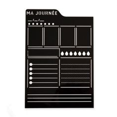 a black and white planner sticker with the words ma journee on it