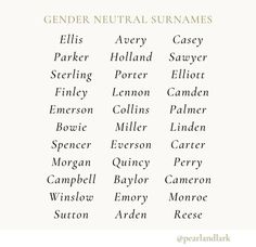 some type of handwriting that is written in different colors and font styles, with the words'gender neutral names'on it