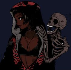 a woman in a skeleton costume holding a skeleton