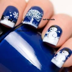 20 mixed christmas decals on a clear water transfer to be applied over any colour varnish on either your natural or false nail. Really easy to apply & come with full instructions: Want to see how to do it http://youtu.be/0wMU38zbYdw like my FB page www.facebook.com/hailthenails 1. Paint nails in the colour of your choice. 2. Trim transfer to fit your nail. 3. Pop the transfer in water for 30 seconds. 4. Slide of the backing paper onto the nail. 5. Once you are happy with the position dab the Christmas Nails Snow, Trees Nails, Snow Nail Art, Nails Snow, Alison King, Snow Nails, Santa Nails, Snowflake Nail, Navy Nails