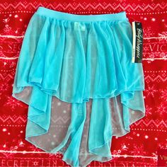 Brand New With Tags. Size Xs/S Light Blue Flowy Skirt For Party, Flowy Light Blue Party Skirt, Light Blue Stretch Mini Skirt, Blue Stretch Tiered Mini Skirt, Stretch Blue Tiered Skirt, Light Blue Stretch Skirt, Blue High-waisted Flowy Skort, Fitted Blue Mini Skirt, Blue Fitted Mini Skirt