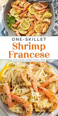 one skillet shrimp francee with lemons and parsley