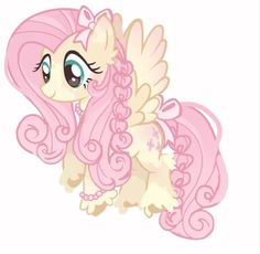 a little pony with pink hair and wings