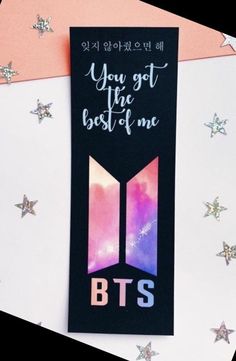 bts you got the best of me sticker with stars around it and text