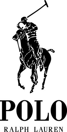 the polo logo is shown in blue and white with an image of a man on a horse