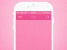 a pink iphone with the text inbox on it