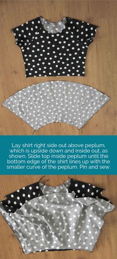 the instructions to make a polka dot blouse