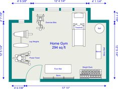 the floor plan for a home gym