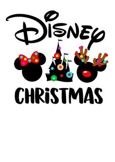 disney christmas with mickey mouse ears and the words,'disneyland christmas'in black on a white background