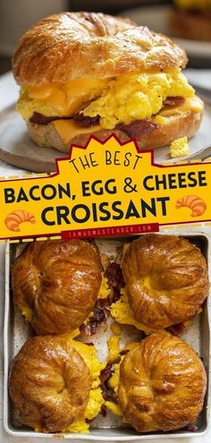 the best bacon, egg and cheese croissant is on display at the breakfast buffet