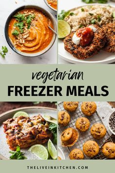 vegetarian freezer meals with text overlay