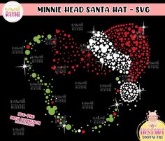 minnie head santa hat svg cut file