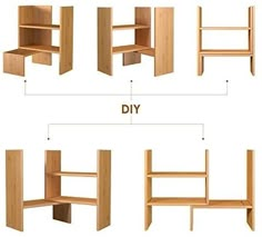 four different types of shelving units are shown in the diagram, each with its own shelf