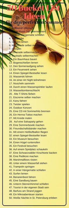 Sommer Bucket List: 50 Ideen für den perfekten Sommer 2024 Summer Bucket List Deutsch, Bucket List Deutsch, Tent Hacks, Budget List, European Bucket List, Bucket List Journal, London Bucket List, Journal Challenge