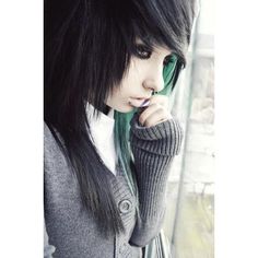 Scene Girl Fashion, Kylie Jenner Piercings, Emo Girl, Teal Hair, Cute Emo