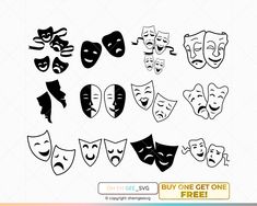 masks with different faces and expressions