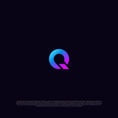 the letter q is made up of different colors and shapes, as well as black background