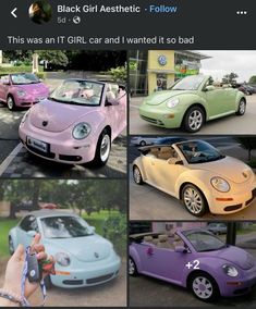 Pastel Beetle Car, Purple Vw Beetle, Dream Cars Range Rovers, Barbie Car