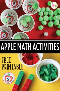 an apple themed math activity for kids with free printables