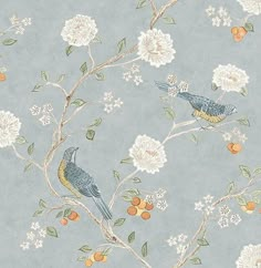 Sample Wellesley Blue Heather Chinoiserie Wallpaper Chinoiserie Wallpaper Blue, Heathers Wallpaper, Asian Wallpaper, Fern Wallpaper, Chinoiserie Design, A Street Prints, Chinoiserie Blue, Erin Gates