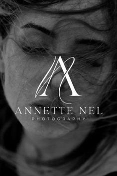 the logo for anette nel photography, which is featured in this black and white photo