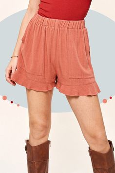 Comfy shorts with flared hem with pockets. R-1, 2, 3