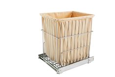 a metal rack with a wooden basket on it's bottom and the bottom is open