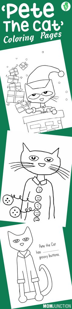 the instructions for how to draw a cartoon character from pete the cat coloring pages are shown