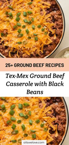 Tex-Mex Ground Beef Casserole with Black Beans Casserole With Black Beans, Skillet Lasagna Recipe, Cauliflower Casserole, Hearty Casseroles, Air Fryer Recipes Chicken