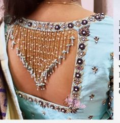 Beaded Saree Blouse, Hanging Blouse Designs, Hanging Blouse, Blouse Designs Aari Work, Blouse Maggam Work, Silk Saree Blouse Designs Patterns, Latest Bridal Blouse Designs, Maggam Work Blouse