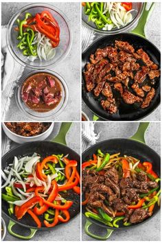 the steps to make beef fajita with peppers and onions