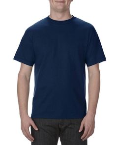 Adult 6.0 oz., 100% Cotton T-Shirt - NAVY - S | Alstyle Adult 6.0 oz. Cotton T-Shirt in Navy Blue Size Small T Shirt And Pants, Blank T Shirt, Tshirt Fashion, Wholesale Shirts, Home T Shirts, American Shirts, Unisex Shorts, Quality T Shirts, Wholesale Clothing