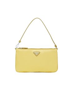 Yellow Prada Bag, Saffiano Leather Mini Bag, Prada Gifts, Pineapple Yellow, Leather Mini Bag, Bag Prada, Prada Nylon, Handbags Affordable, Hermes Handbags