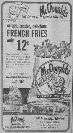 an advertisement for mcdonald's french fries